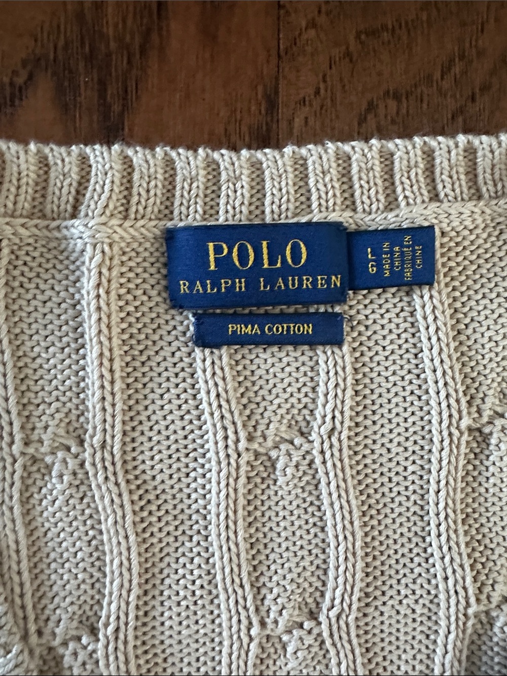 Polo by Ralph Lauren Cream Cable-Knit V-Neck Sweater - Picture 2 of 10